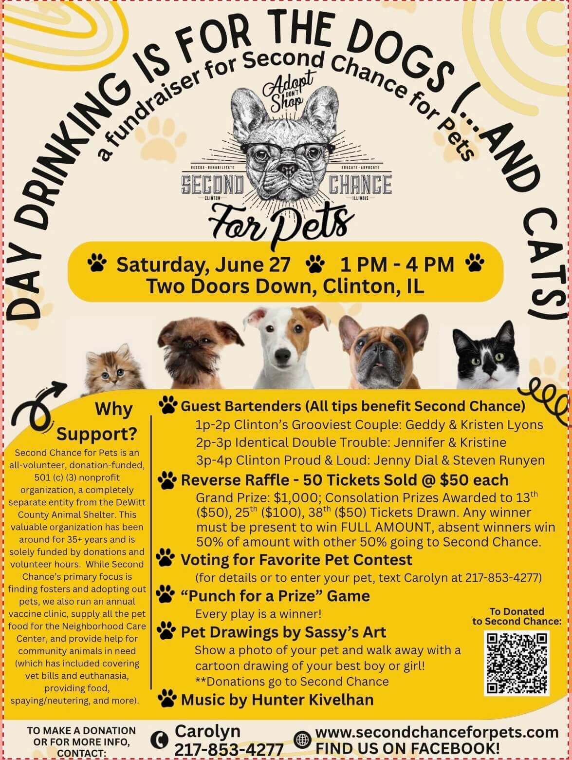 Day Drinking is For The Dogs and Cats - A fundraiser for Second Chance for Pets